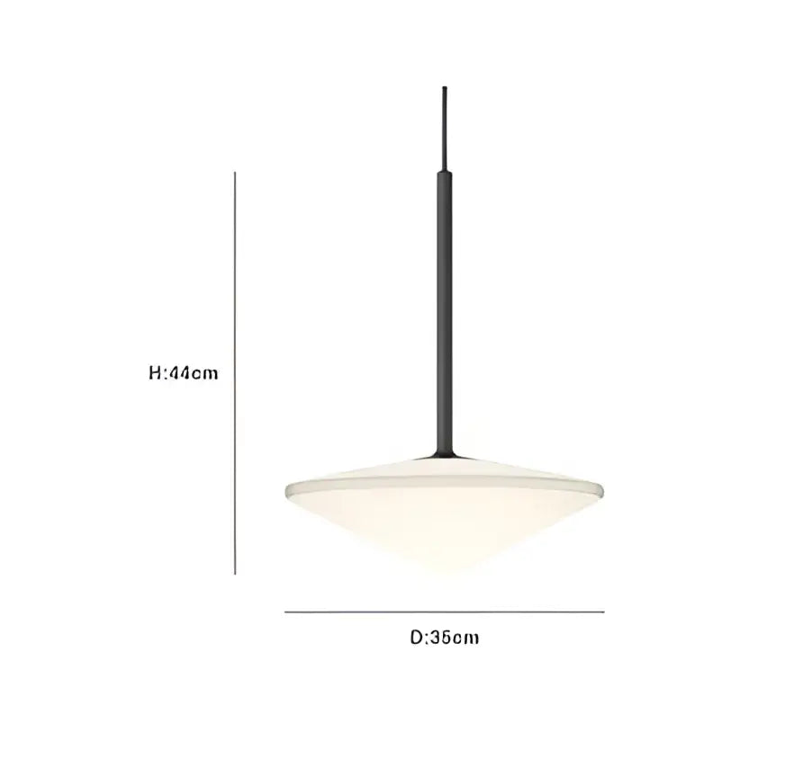 Decorbites™ modern black pendant light with sleek opal glass shade and rocker arm for living room and studio lighting
