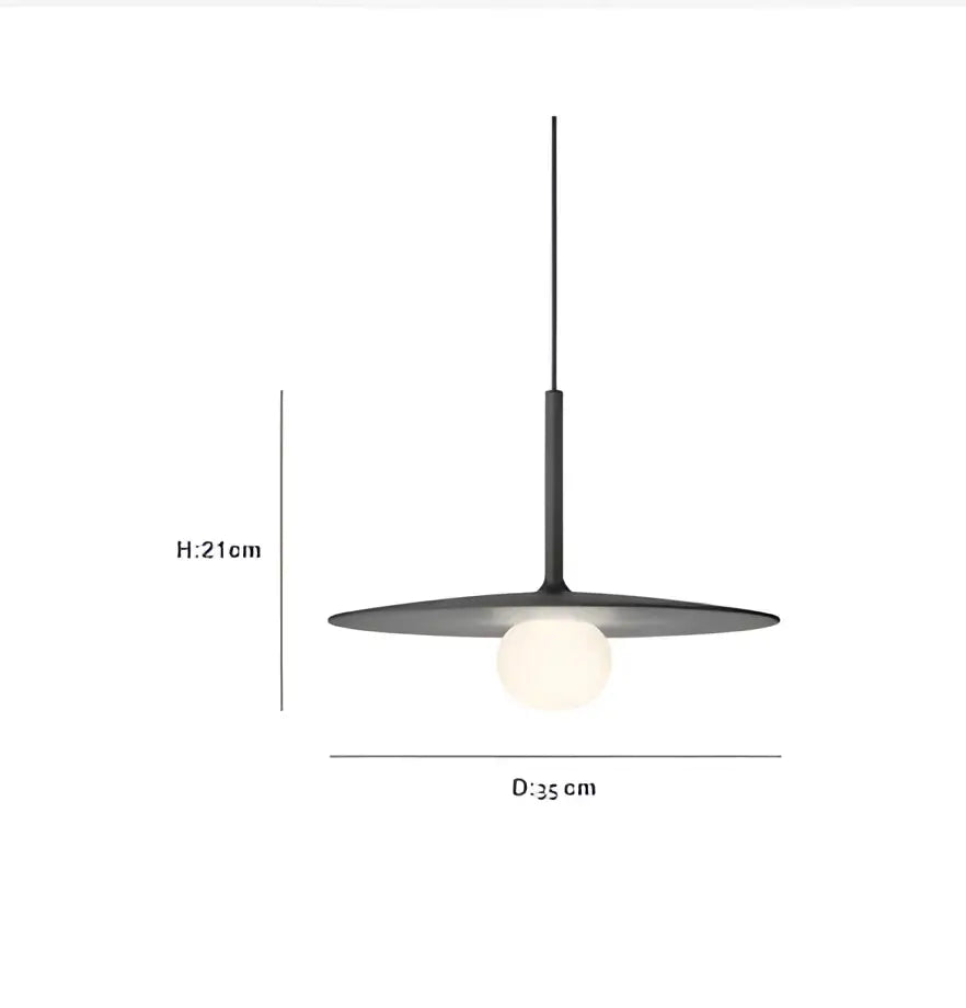 Modern black decorbites™ led glass art wall lamp with sleek disc-shaped shade and frosted globe bulb for living room and studio