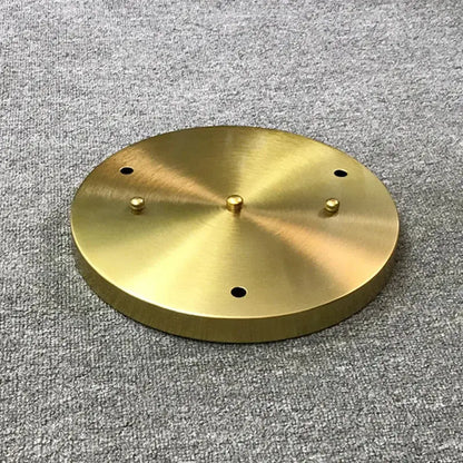 Brass circular ceiling light fixture with four mounting holes and central screw for decorbites led glass ball chandelier