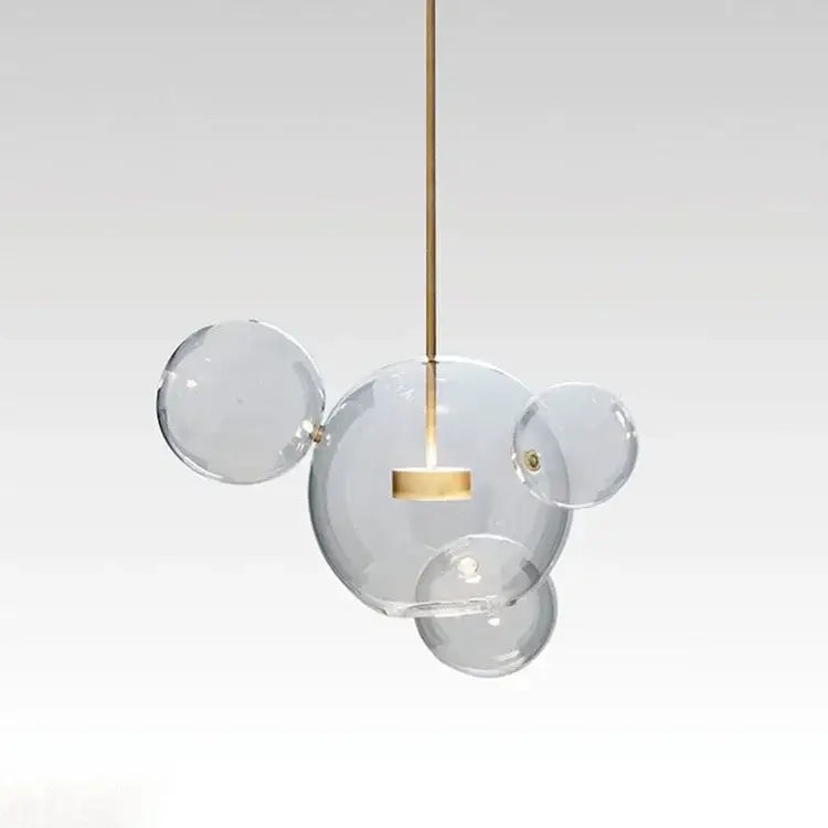 Modern glass bubble pendant lights with gold-toned metal accents decorbites led glass ball chandelier for living room