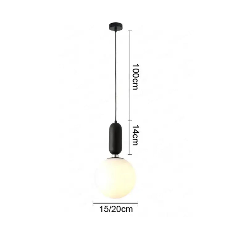 Minimalist black pendant lights with frosted led glass ball and matte metal accents for decorbites led glass lighting
