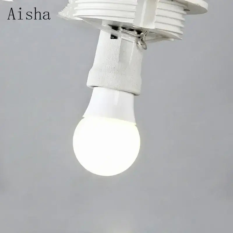 White Aisha brand decorbites led glass ball wall sconce with frosted glass globe and plastic base for indoor lighting