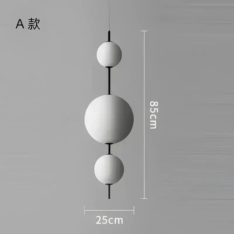 White spherical decorbites led glass beads pendant chandelier with minimalist design and matte finish lighting fixture