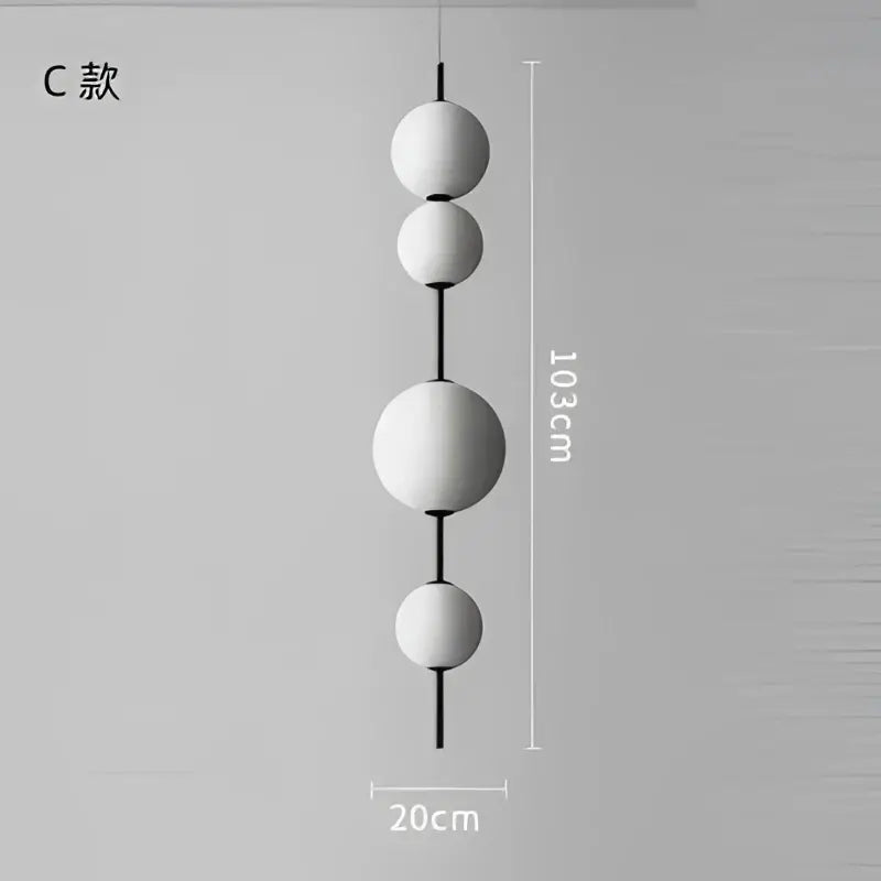 Decorbites led glass beads pendant chandelier featuring a white spherical glass beads pendant with black rods