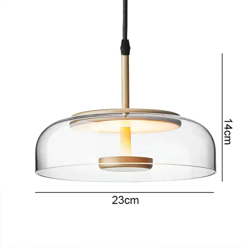 Modern nordic pendant light by decorbites led glass with clear glass dome brass accents and warm glowing bulb for home decor