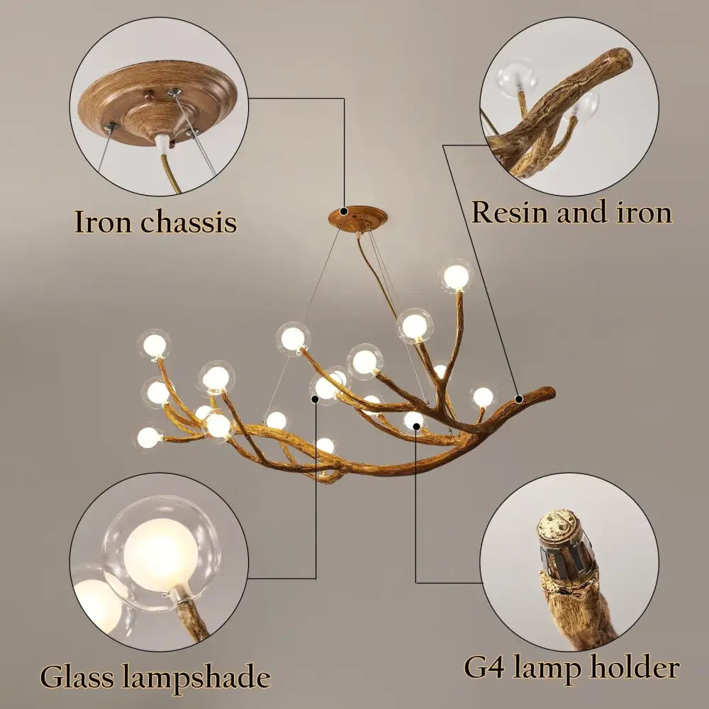 Antique bronze decorbites led glass bubble chandelier with resin iron arms and glass lampshades for loft lighting