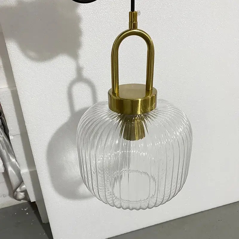 Clear ribbed glass pendant light with brass fixture from decorbites led glass chandelier for modern dining rooms