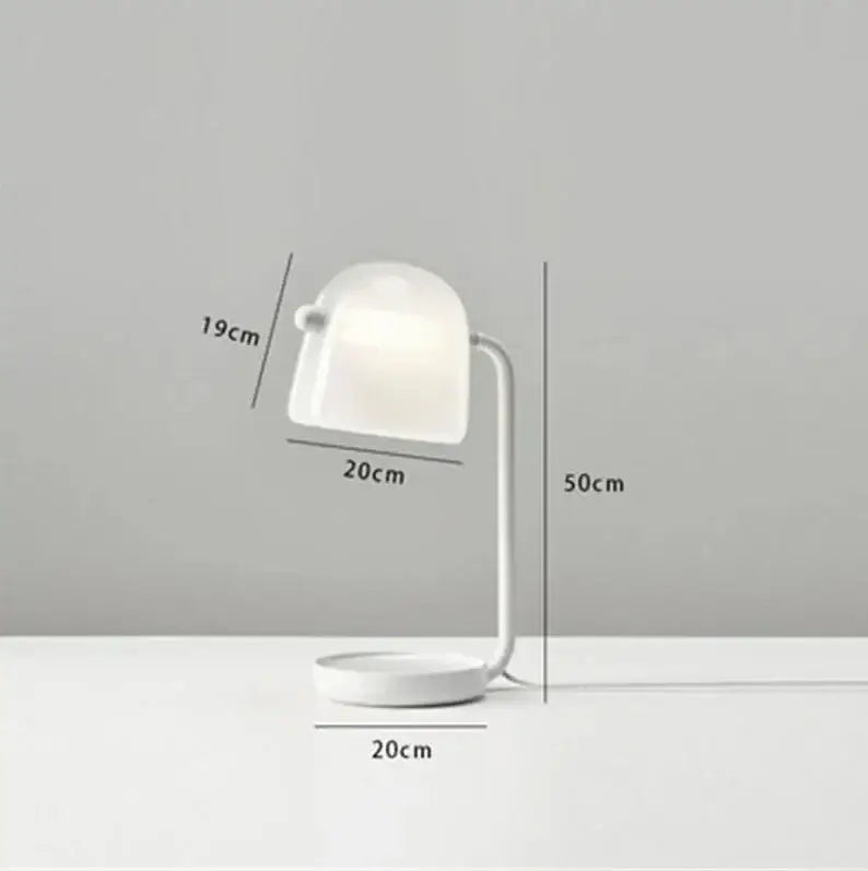 Minimalist white decorbites led glass floor lamp with translucent dome shade and sleek metal base for modern living room lighting