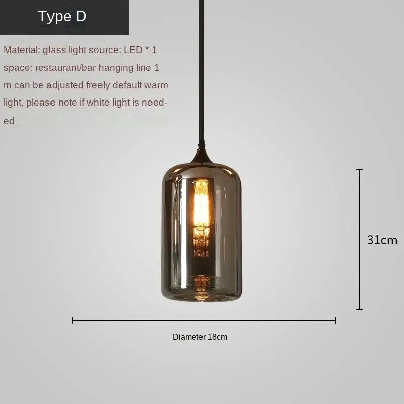 A sleek dark smoked glass decorbites led glass pendant chandelier with warm led bulb for kitchen dining bar décor