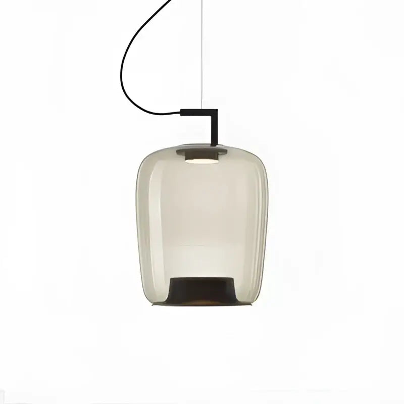 A sleek translucent glass pendant chandelier with black metal fixture by DecorBites led glass for kitchen dining