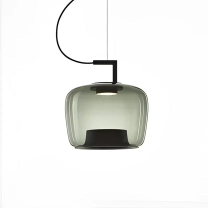 A sleek smoked glass led glass pendant with a minimalist black metal frame by decorbites pendant chandelier