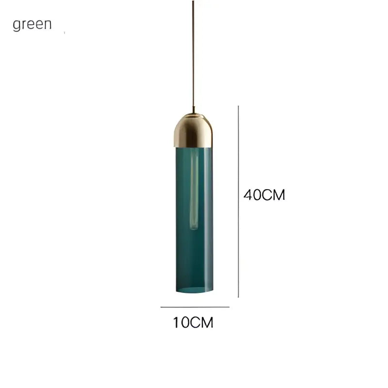 Teal-green decorbites led glass pendant chandelier with brass top cap for kitchen restaurant bar decor pendant light