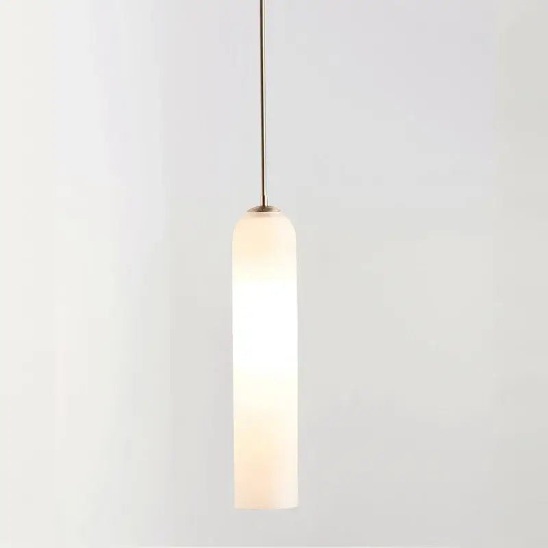 Decorbites led glass pendant chandelier with frosted glass cylinder and brass rod pendant light for kitchen bar decor
