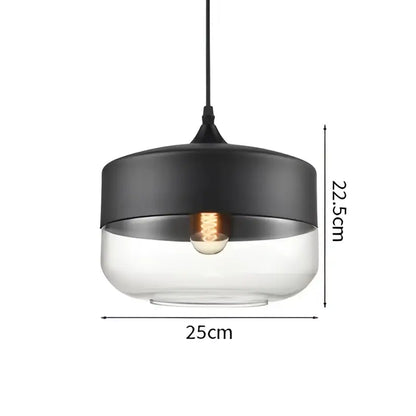 DecorBites led glass pendant lamp with sleek black and clear glass for modern kitchen bedroom and restaurant decor