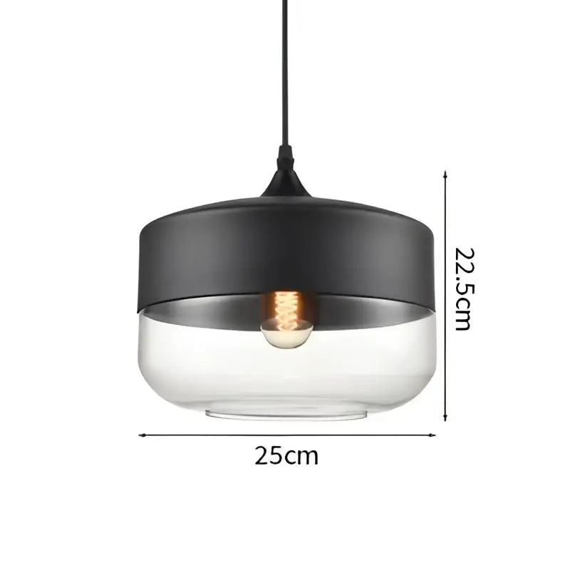 DecorBites led glass pendant lamp with sleek black and clear glass for modern kitchen bedroom and restaurant decor