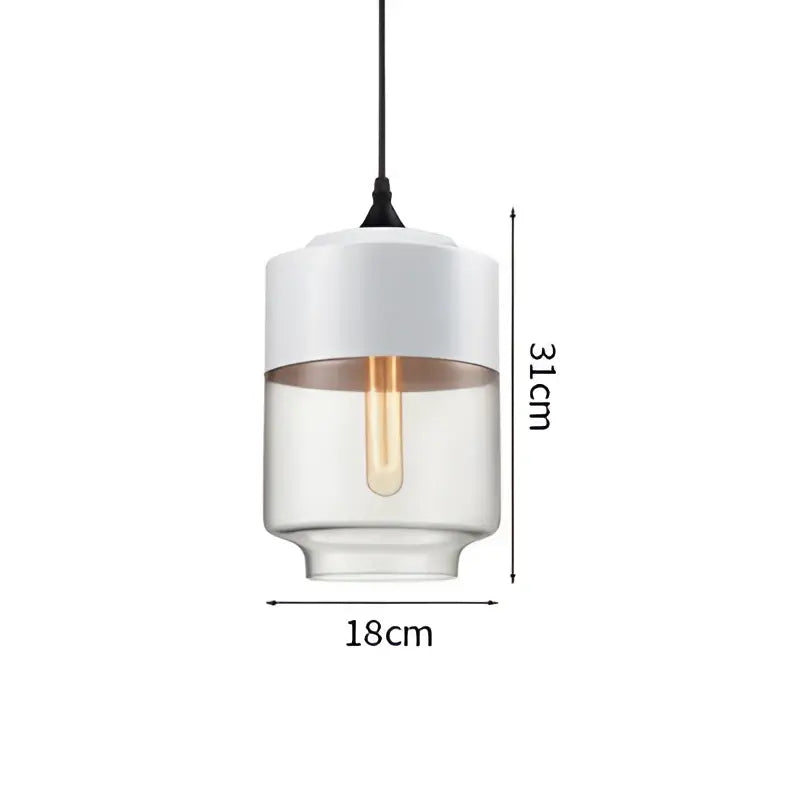 DecorBites led glass pendant lamp with white clear glass and visible filament bulb for modern Nordic decor