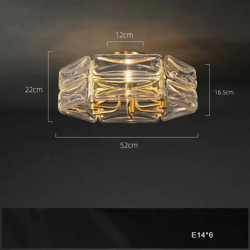 Gold-toned decorbites led glass pendant light with clear crystal dimmable chandelier for kitchen island decor