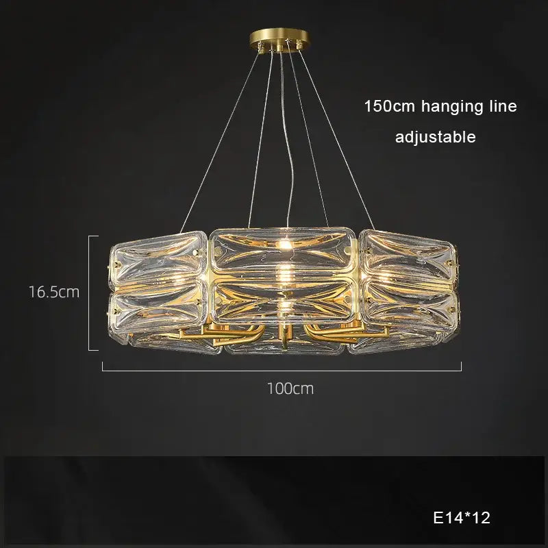 Gold-toned decorbites led glass pendant light featuring a modern geometric design for kitchen island decor
