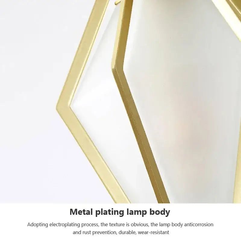 Gold-toned metal-plated decorbites led glass pendant light with sleek geometric design for home cafe bar lighting