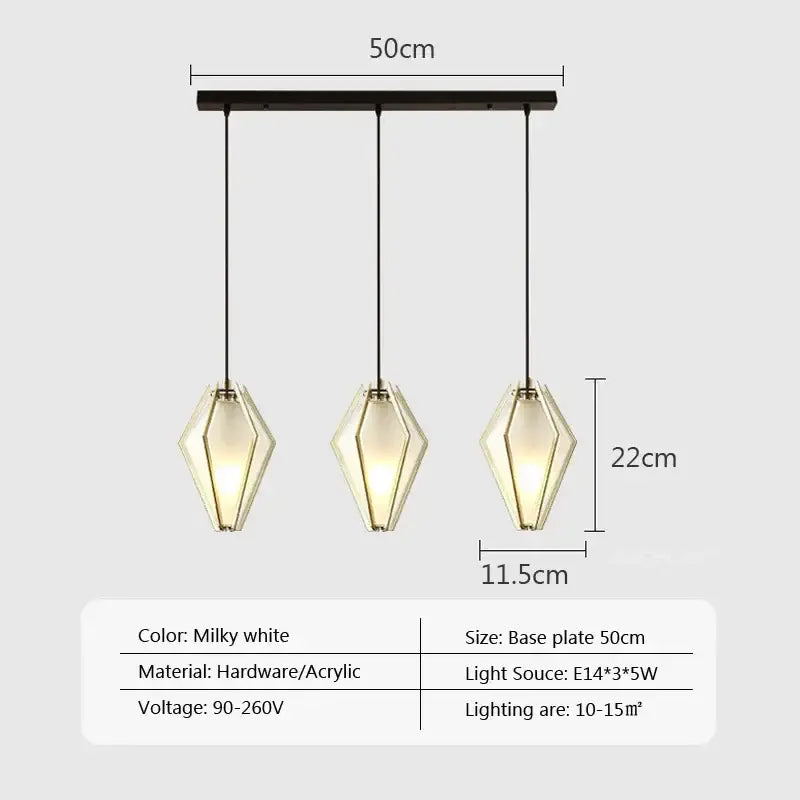 DecorBites led glass pendant light featuring milky white acrylic glass shades and sleek black hardware base for modern decor