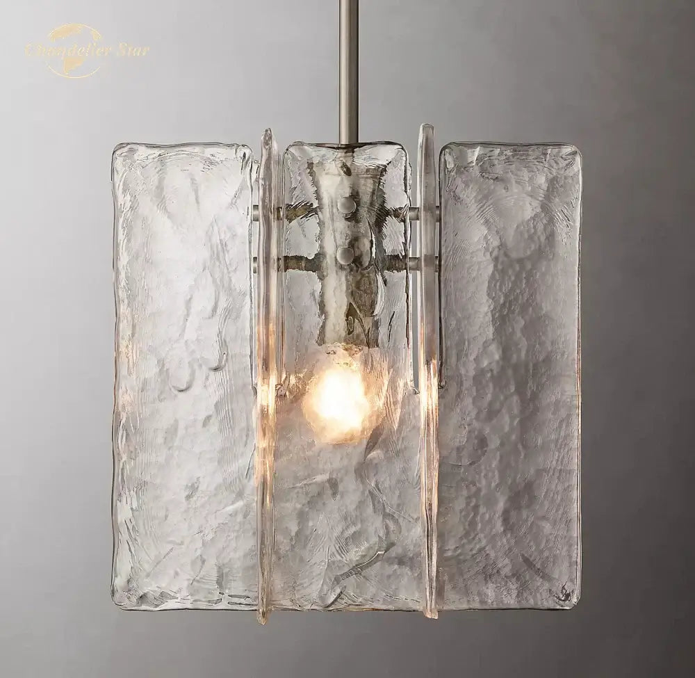 Decorbites led glass pendant light with frosted textured glass and three vertical panels for modern interiors
