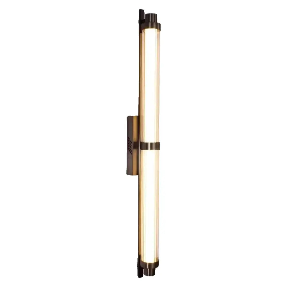 Modern minimalist wall lamp by decorbites led glass with frosted panels and brushed brass for living room and café use