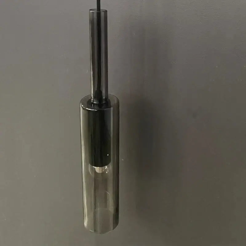 Modern minimalist decorbites led glass wall lamps with black metal rod and transparent glass cylinder for indoor lighting