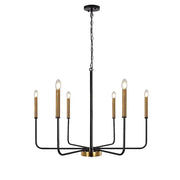 Decorbites led gold and black candle chandelier with brass accents modern american living room hanging light