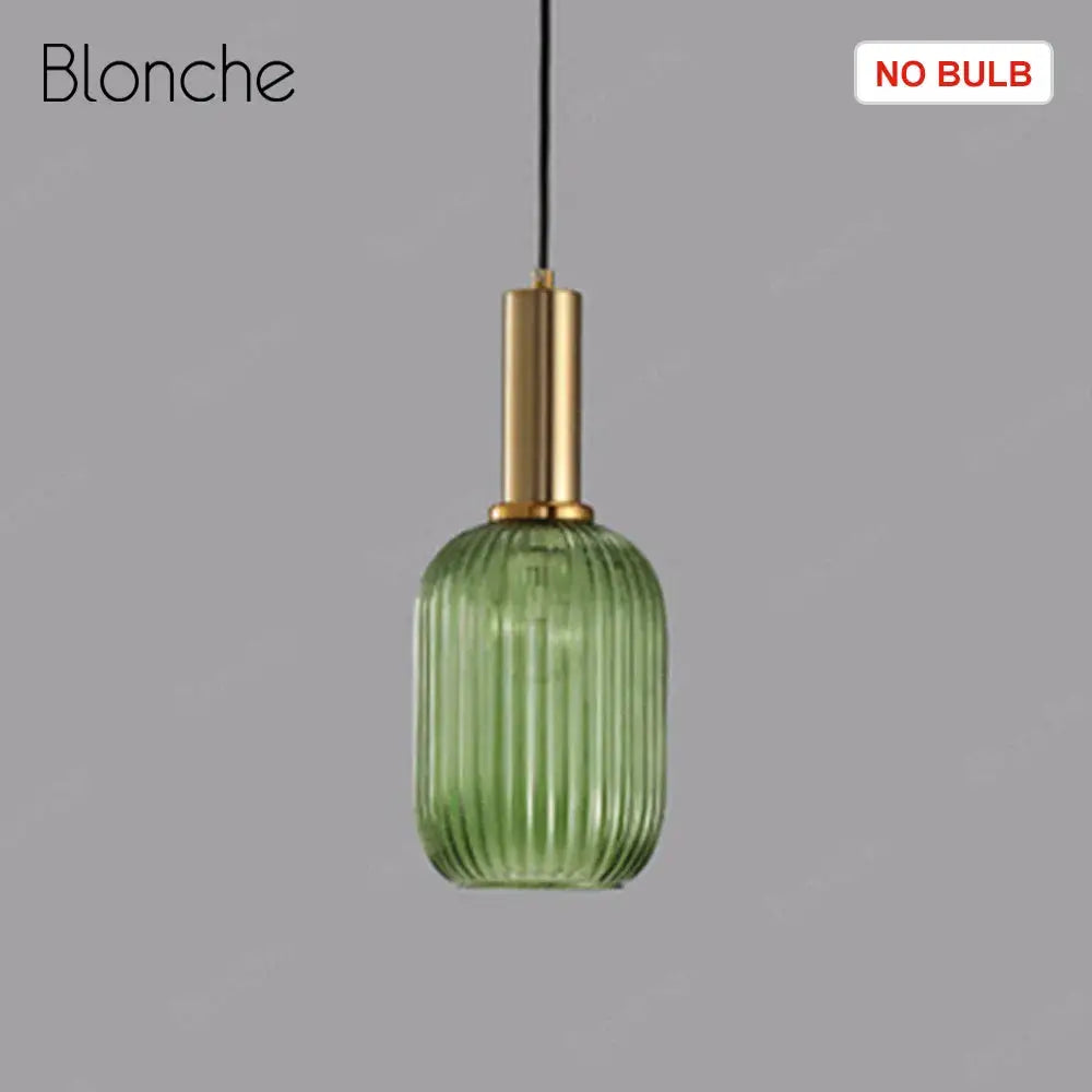 Green ribbed glass pendant light with brass fixture in decorbites led gold chandelier for home decoration