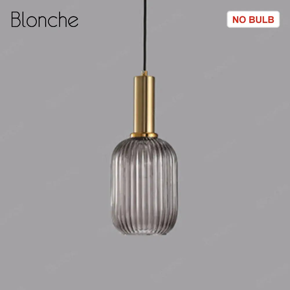 Blonche decorbites led gold chandelier pendant light with gold metal fixture and translucent gray ridged glass shade