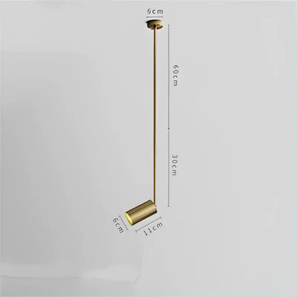 A sleek minimalist brass pendant ceiling light with cylindrical shade by decorbites led golden for living room