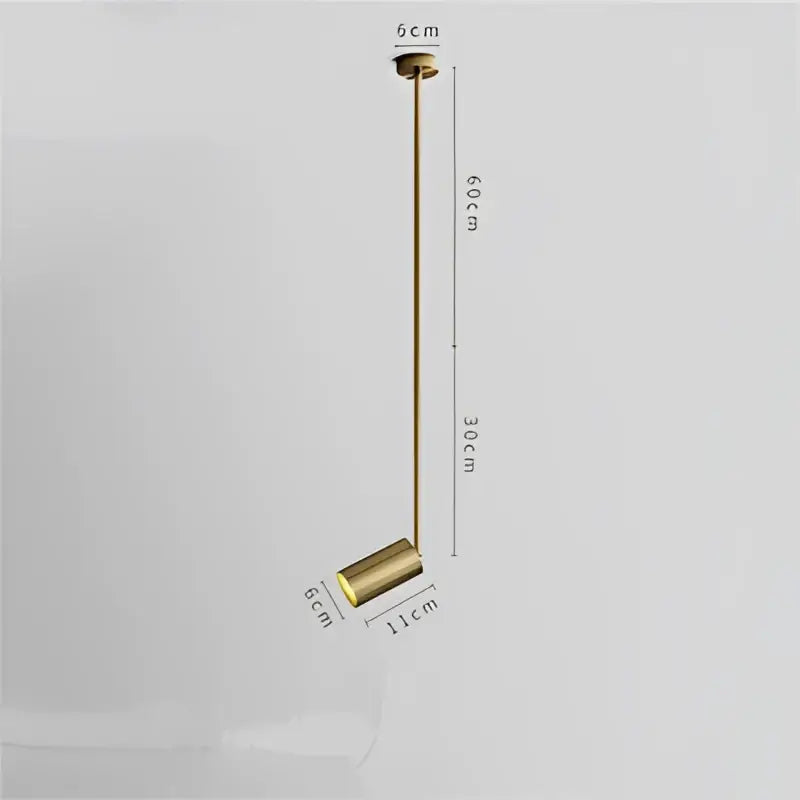 A sleek minimalist brass pendant ceiling light with cylindrical shade by decorbites led golden for living room