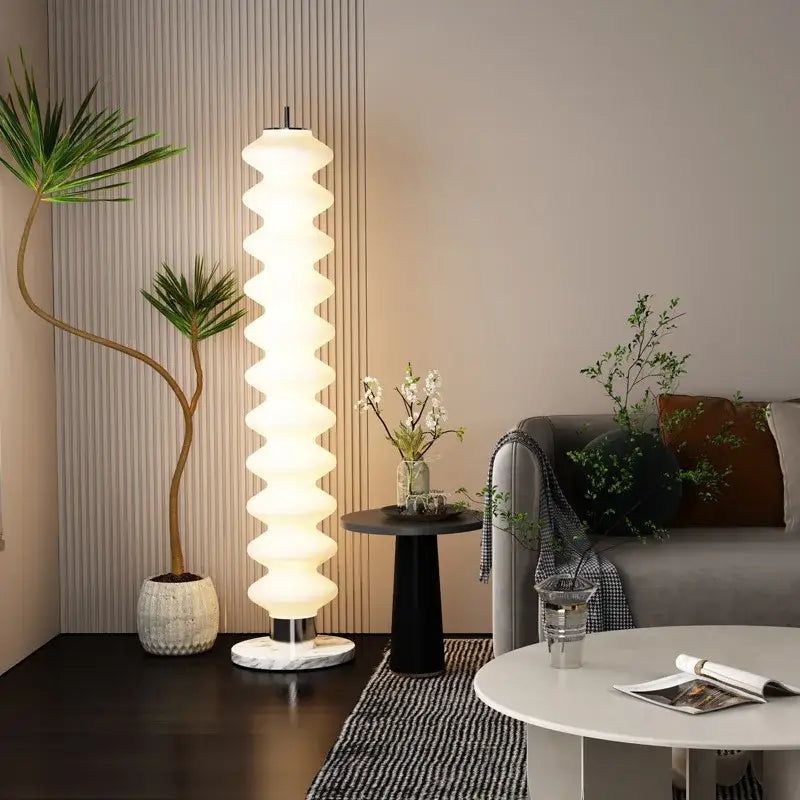 Modern white decorbites led gourd sanding floor lamp with marble base for living room bedroom and shop decor