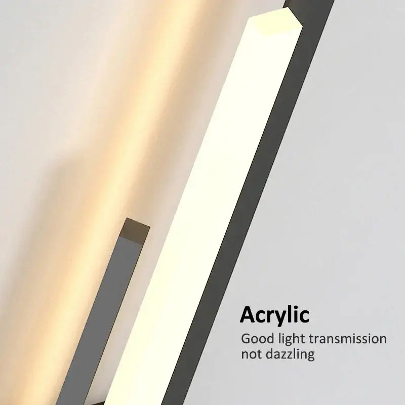Modern minimalist wall lamp decorbites led grille with matte black frame and acrylic diffuser for warm ambient lighting