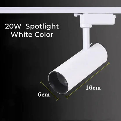 White 20w decorbites led grille track light with sleek cylindrical design and matte finish for clothing store lighting