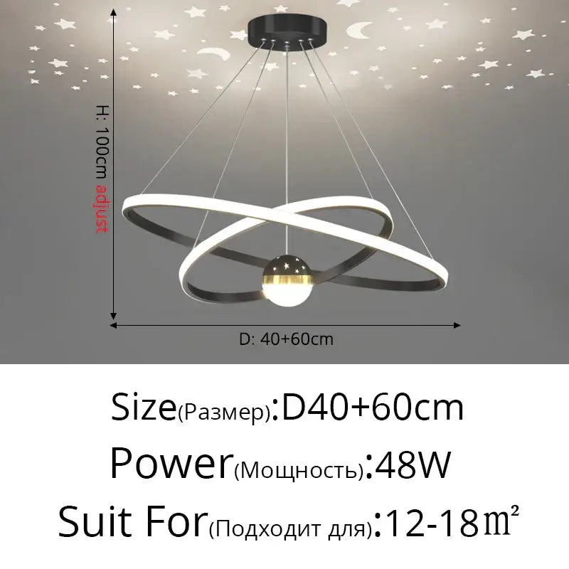 Modern black and white led gypsophila chandelier with central spherical bulb for living room decor pendant light