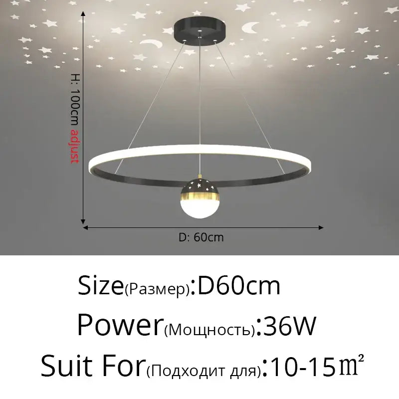 Modern minimalist DecorBites™ led gypsophila chandelier with a black and white frame and adjustable height for living rooms