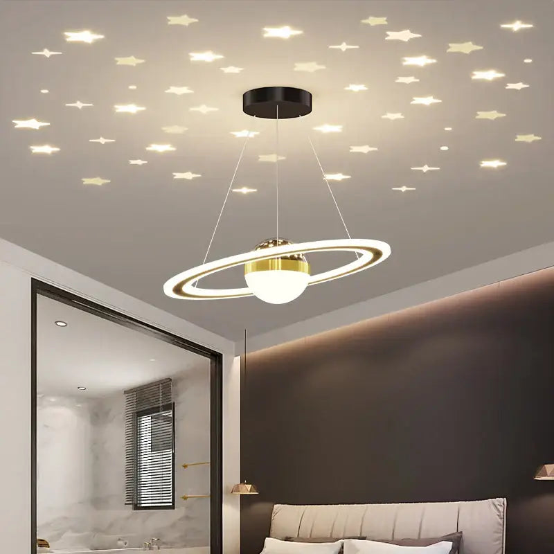 Decorbites led gypsophila chandelier with gold sphere and white rings for modern living room ceiling pendant light