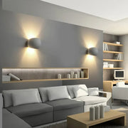 Modern gray decorbites led gypsum wall lamp with warm focused lighting for indoor bedroom and living room use