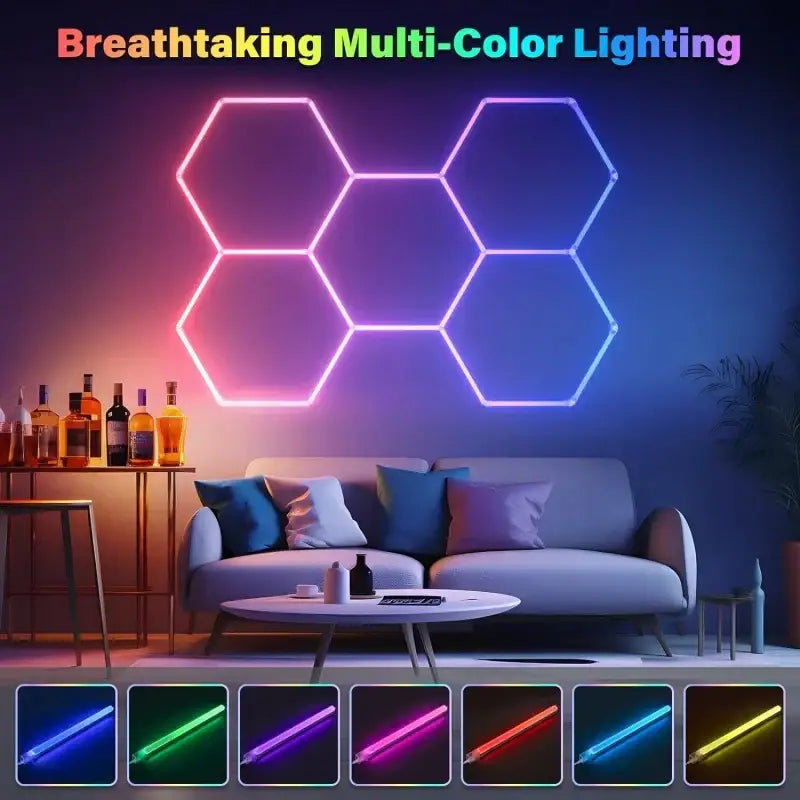 Decorbites led hex garage light with remote control featuring hexagonal multi-color led hex garage lighting options