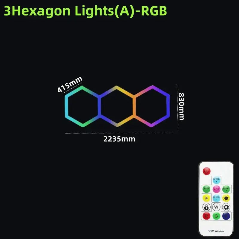Decorbites led hex garage light with remote control featuring rgb led hexagon lights in sleek modern interconnected shapes
