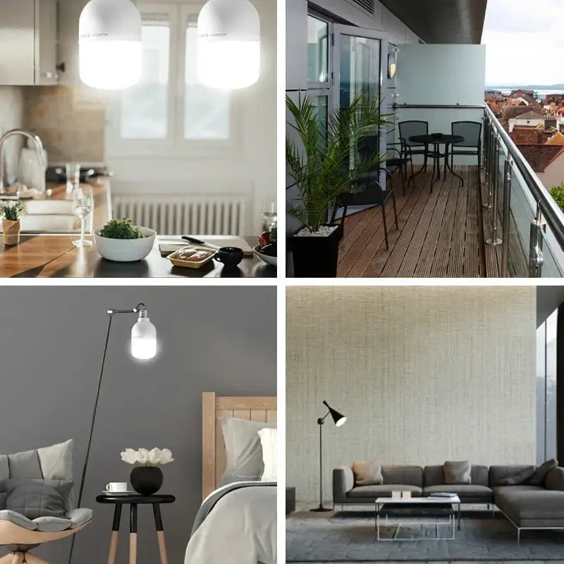 White dome-shaped led highlight lamps with sleek modern design hanging above kitchen countertops for home decor