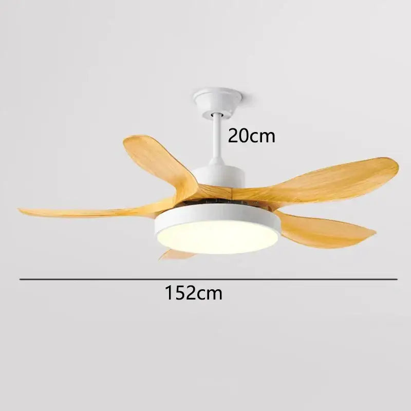 DecorBites™ LED indoor ceiling fan lights with five light wooden blades and integrated circular led fan lights for living room