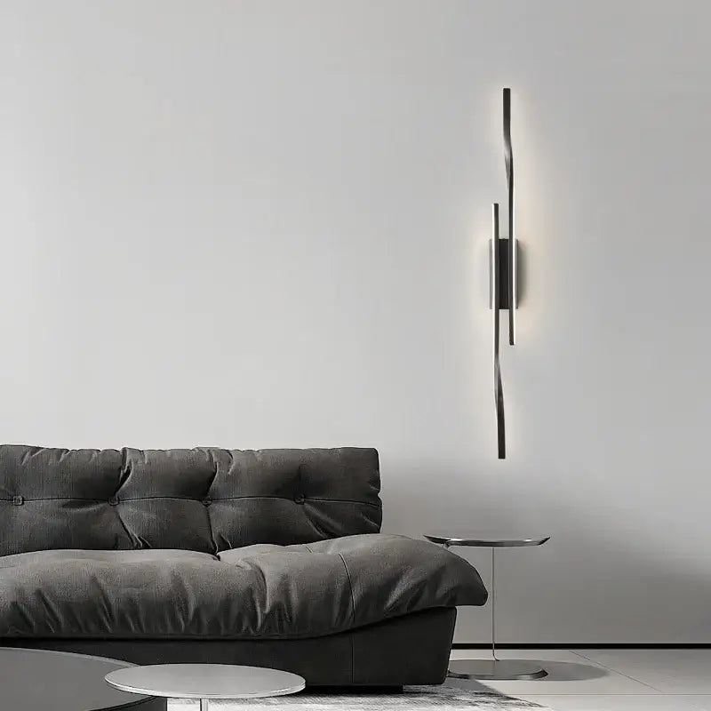 Modern minimalist decorbites led indoor wall lamp with sleek black metal arms and rectangular led indoor copper fixture