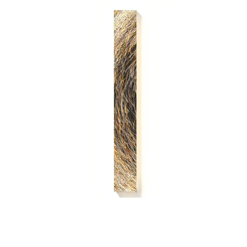 Vertical rectangular decorbites led indoor wall lamp featuring gold and brown textured abstract led indoor painting for living room and hotel