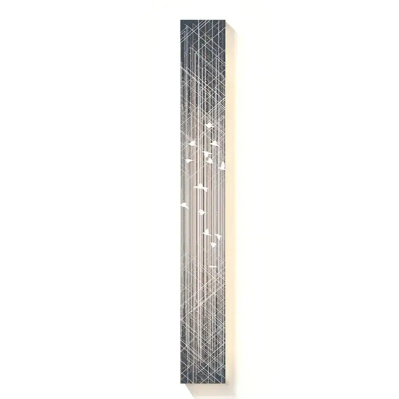 Decorbites led indoor painting wall lamp with silver and white lines on dark gray gradient for living room and hotel