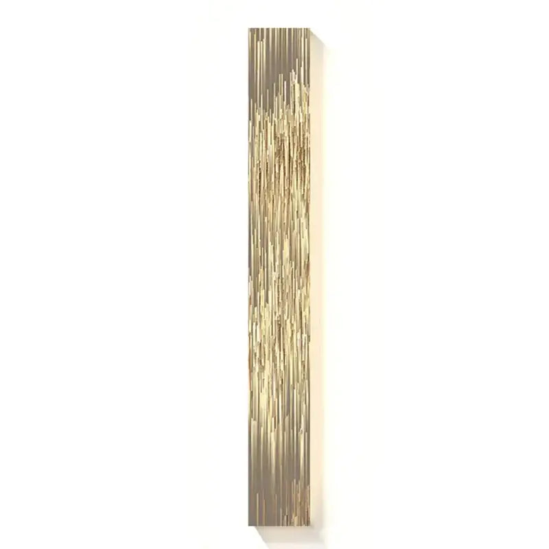 DecorBites™ led indoor wall lamp with vertical gold-toned metallic strips for modern living room and hotel decor