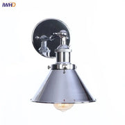 Chrome finished decorbites led indoor wall lamp with conical shade and exposed edison bulb for modern home decor