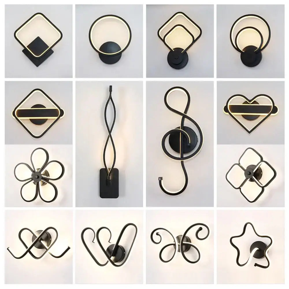 Modern black and white decorbites led indoor wall light with minimalist shapes for stylish home lighting decor