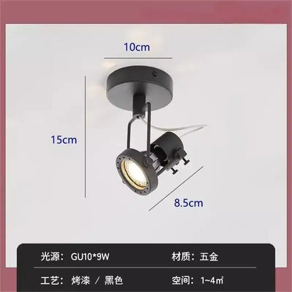 Black matte-finished decorbites led industrial wall lamp with gu10 9w led bulb and adjustable arm for bedroom use